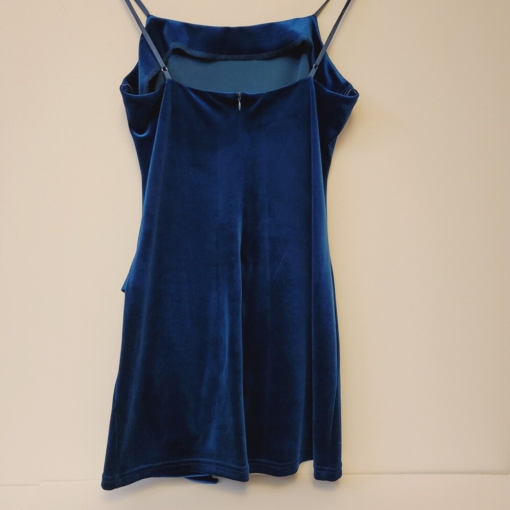 American Threads Velour Blue Mini Dress - Picture 6 of 10